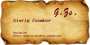 Gierig Zsombor névjegykártya